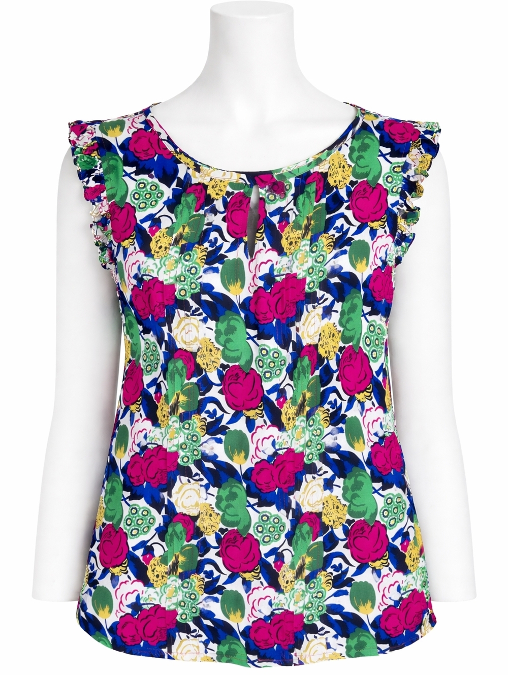 Boden Women's Bright Multicolor Floral Clara Tank Top Sz 6 Casual Career Resort